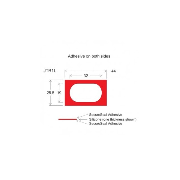 JTR Press-to-Seal Silicone Isolator, 2.5mm Thick, 19x32mm, 25/pk, 25PK